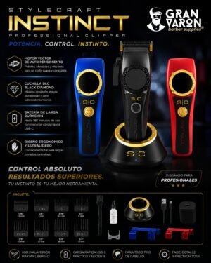 1 Clipper Profesional StyleCraft Instinct - Motor Vectorial con Control de Torque Intuitivo