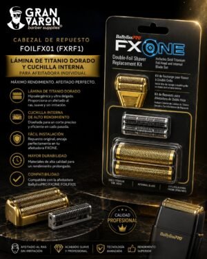 1 Cabezal de Repuesto BaBylissPRO FOILFX01 FXRF1 - Lámina de Titanio Dorado y Cuchilla Interna para Afeitadora Individual