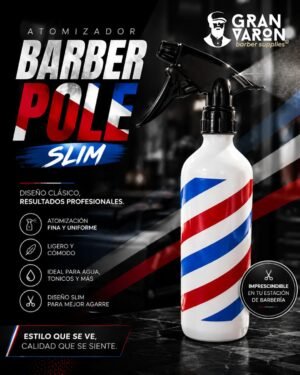 1 Atomizador Profesional Barber Pole Classic - Estilo Tradicional
