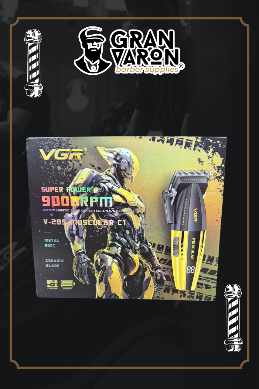 Máquina de Cortar Cabello Profesional VGR V-285 Muscular C1 - 9000 RPM y Motor Magnético
