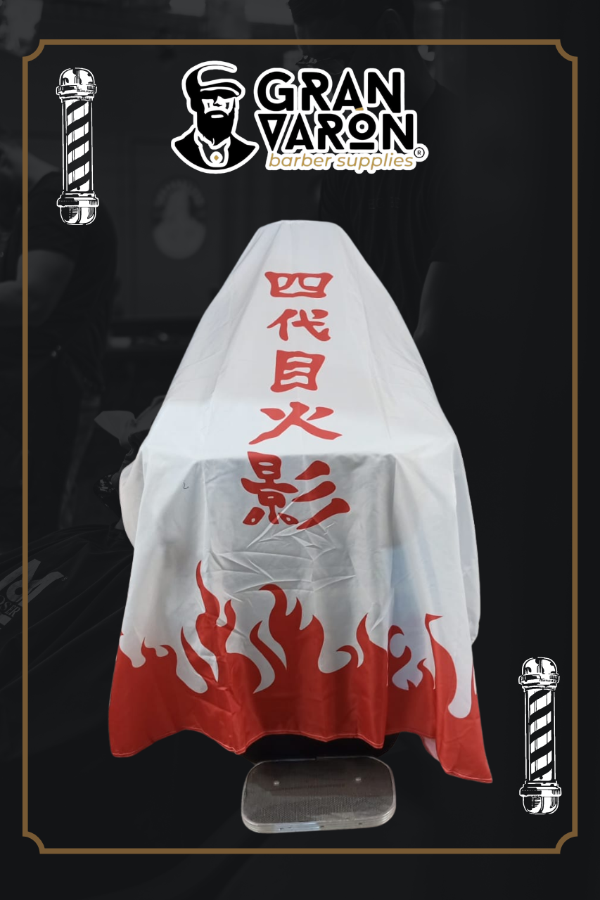 Capa de Barbería Premium - Edición Cuarto Hokage (Naruto) | Diseño "Yondaime" Impermeable