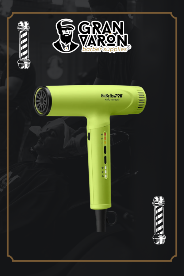 Secador Profesional BaBylissPRO Nano Light Ionic Dryer - Edición Limitada Green Neón con Tecnología Nano Titanium