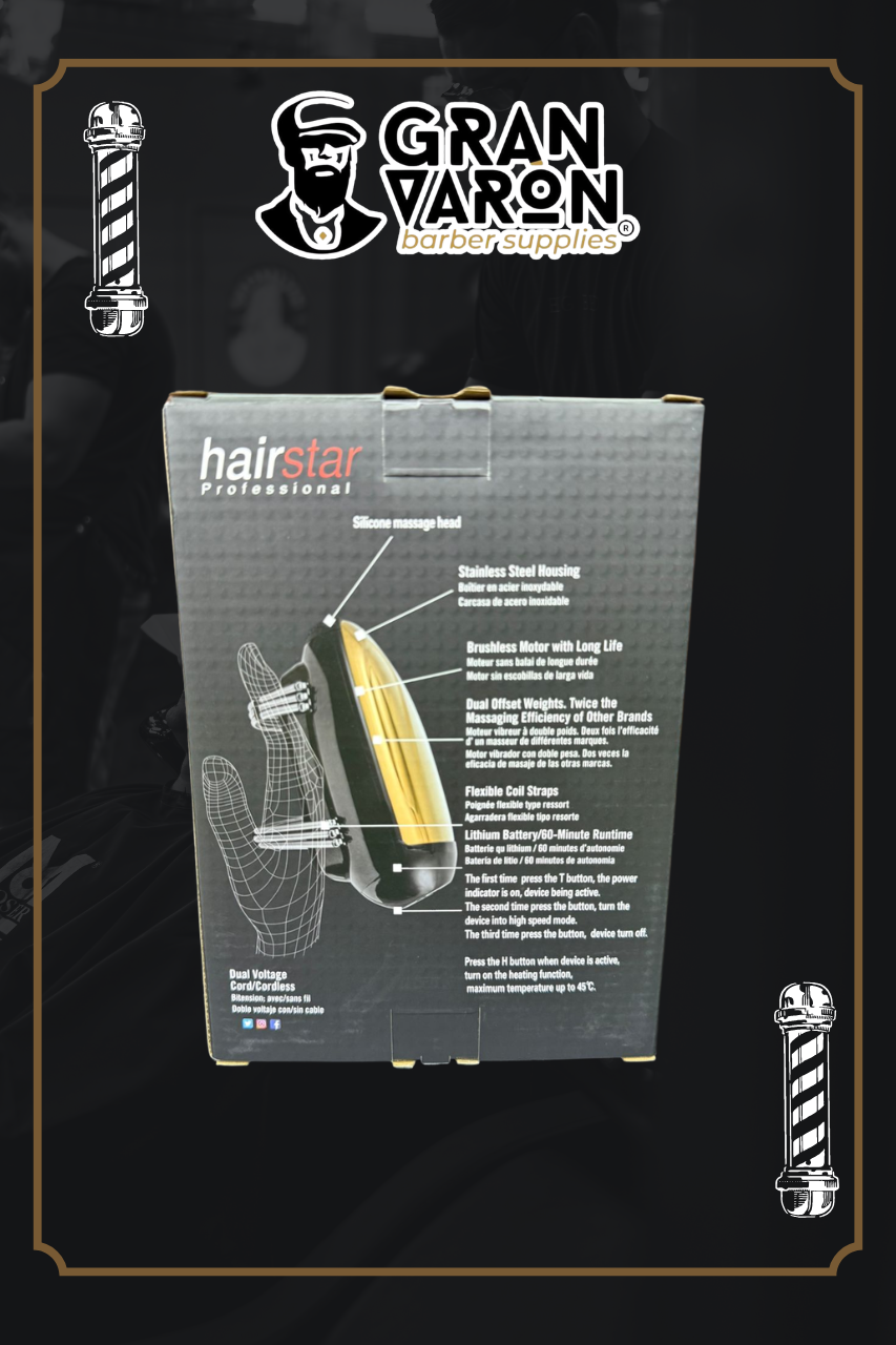 Masajeador Profesional de Mano Hairstar TR-M1 | Inalámbrico Gold Editio