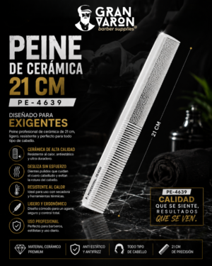 106 Peine 21 Cm De Ceramica Blanco Pe-4639