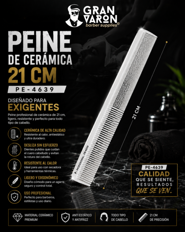 106 Peine 21 Cm De Ceramica Blanco Pe-4639