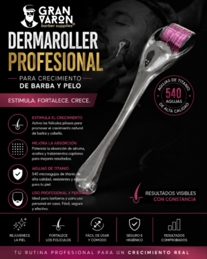 117 Dermaroller Profesional para Crecimiento de Barba y Pelo