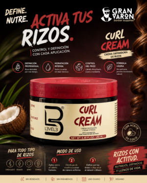 118 L3VEL3 Curl Cream - Crema de Rizos con Aceites Naturales (250ml)