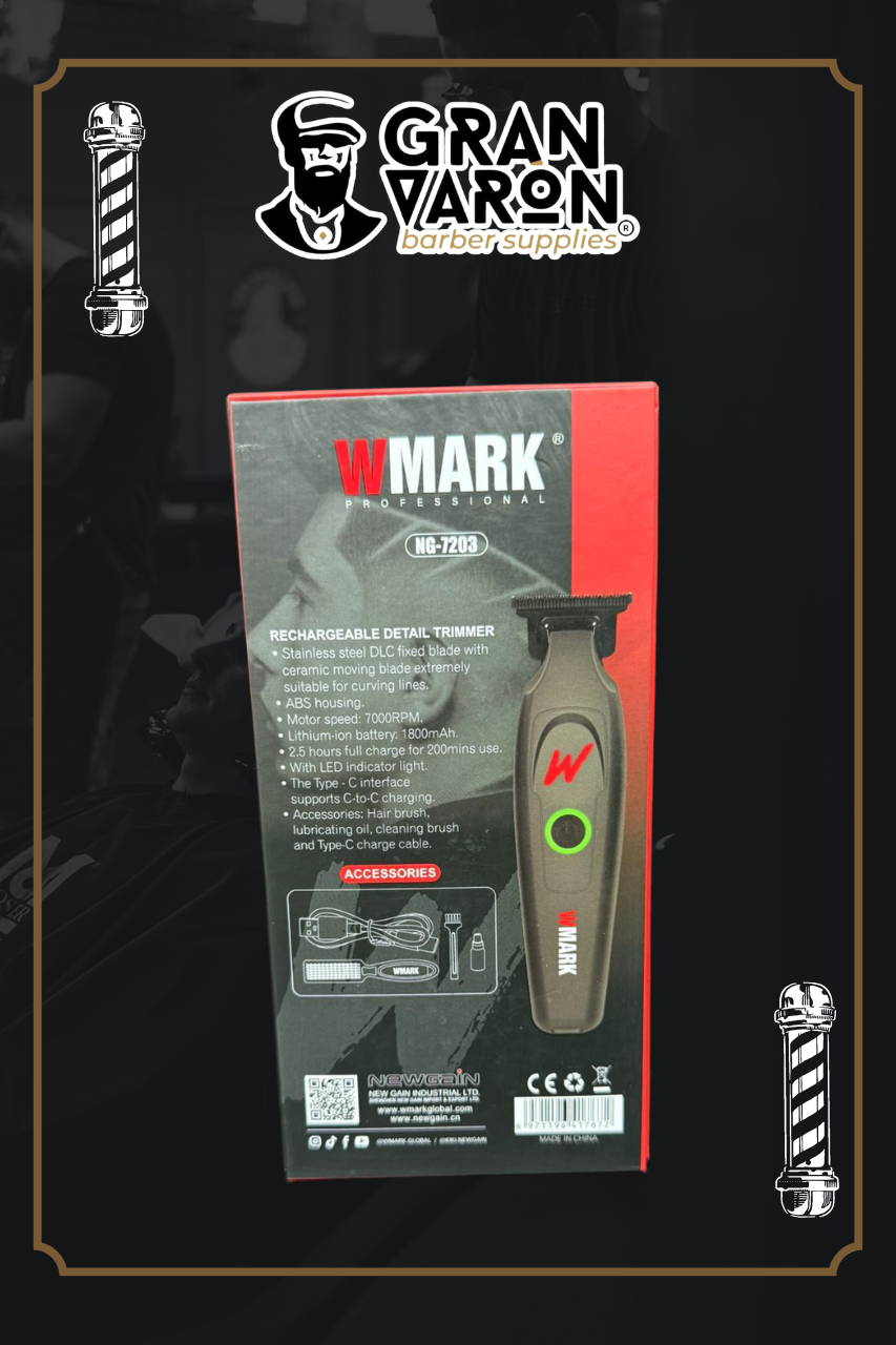 Trimmer Profesional WMARK NG-7203 Curve Pro – Cuchilla DLC y 7,000 RPM