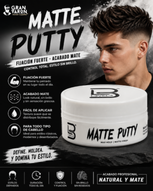 124 L3VEL3 Matte Putty - Pasta de Peinado Efecto Mate (Fijación Flexible)