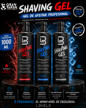 129 L3VEL3 Shaving Gel - Gel de Afeitar Transparente e Hidratante (1000ml)