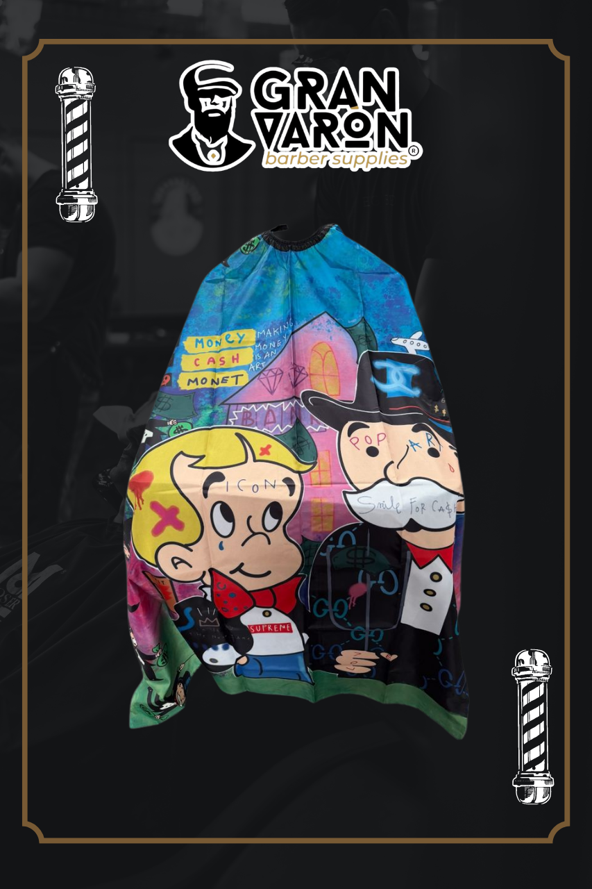 Capa de Barbero Profesional - Edición Art Street "Money & Icon" Pop Art