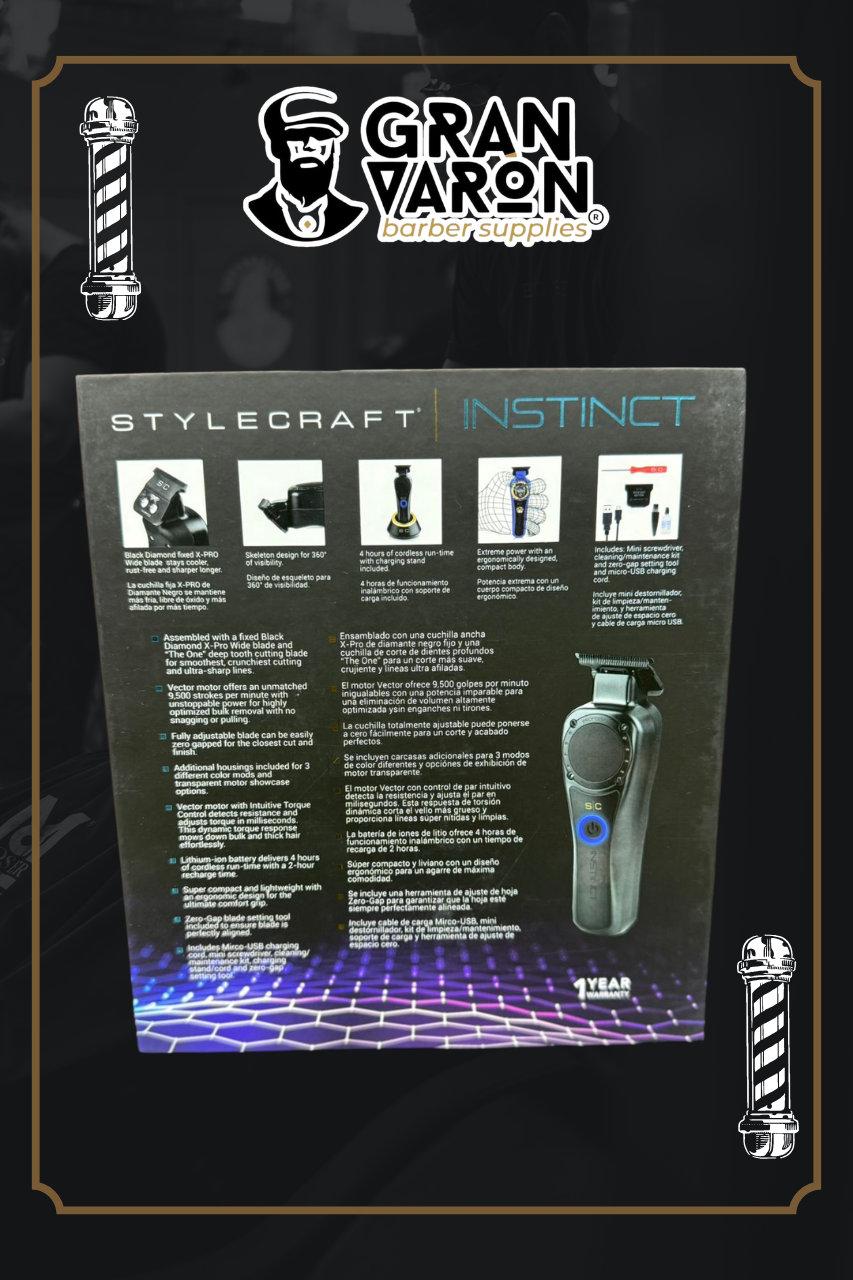 Trimmer Profesional StyleCraft Instinct – Terminadora con Motor Vectorial y Control de Torque Intuitivo