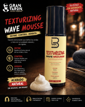 132 L3VEL3 Texturizing Wave Mousse - Espuma Modeladora con Pro-Vitamina B5