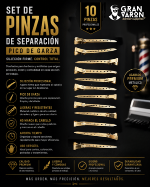 135 Set de Pinzas de Separación "Pico de Garza" – Edición Gold Professional