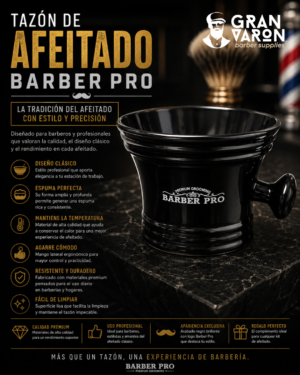 Tazón de Afeitado Barber Pro – Cerámica Premium con Asa Lateral
