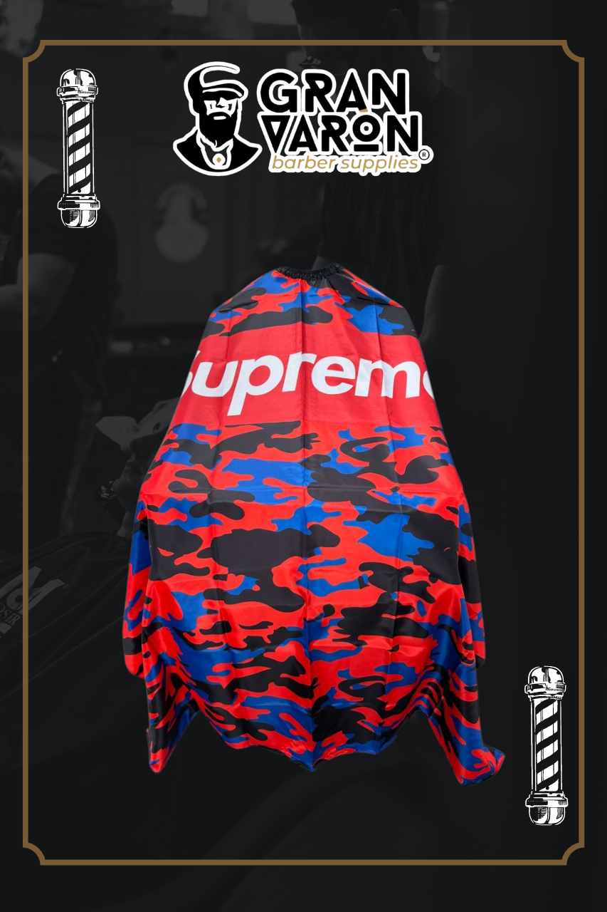 Capa de Barbero Profesional - Edición Camo Red & Blue Supreme Style