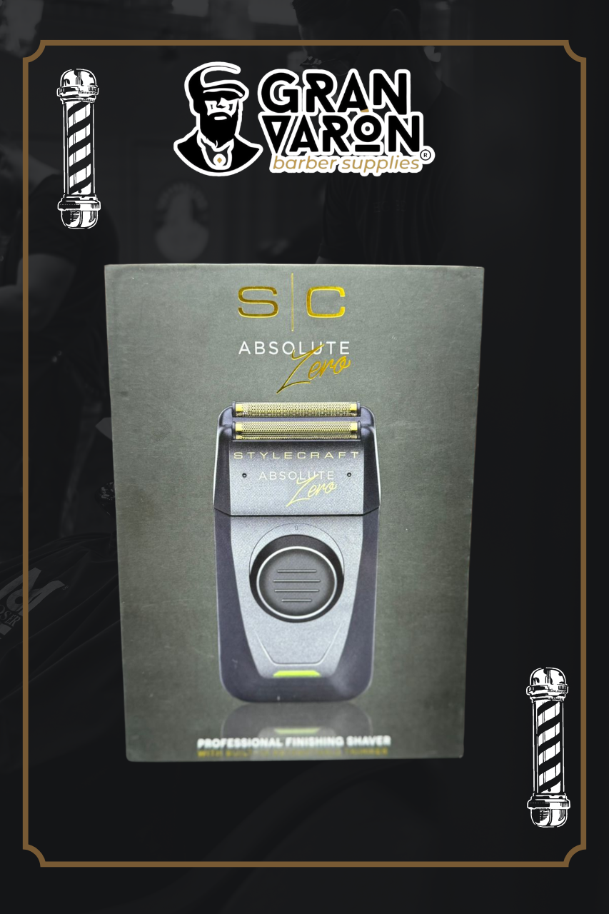 Rasuradora Profesional StyleCraft Absolute Zero – Shaver de Lámina de Titanio Dorado con Recortador Retráctil