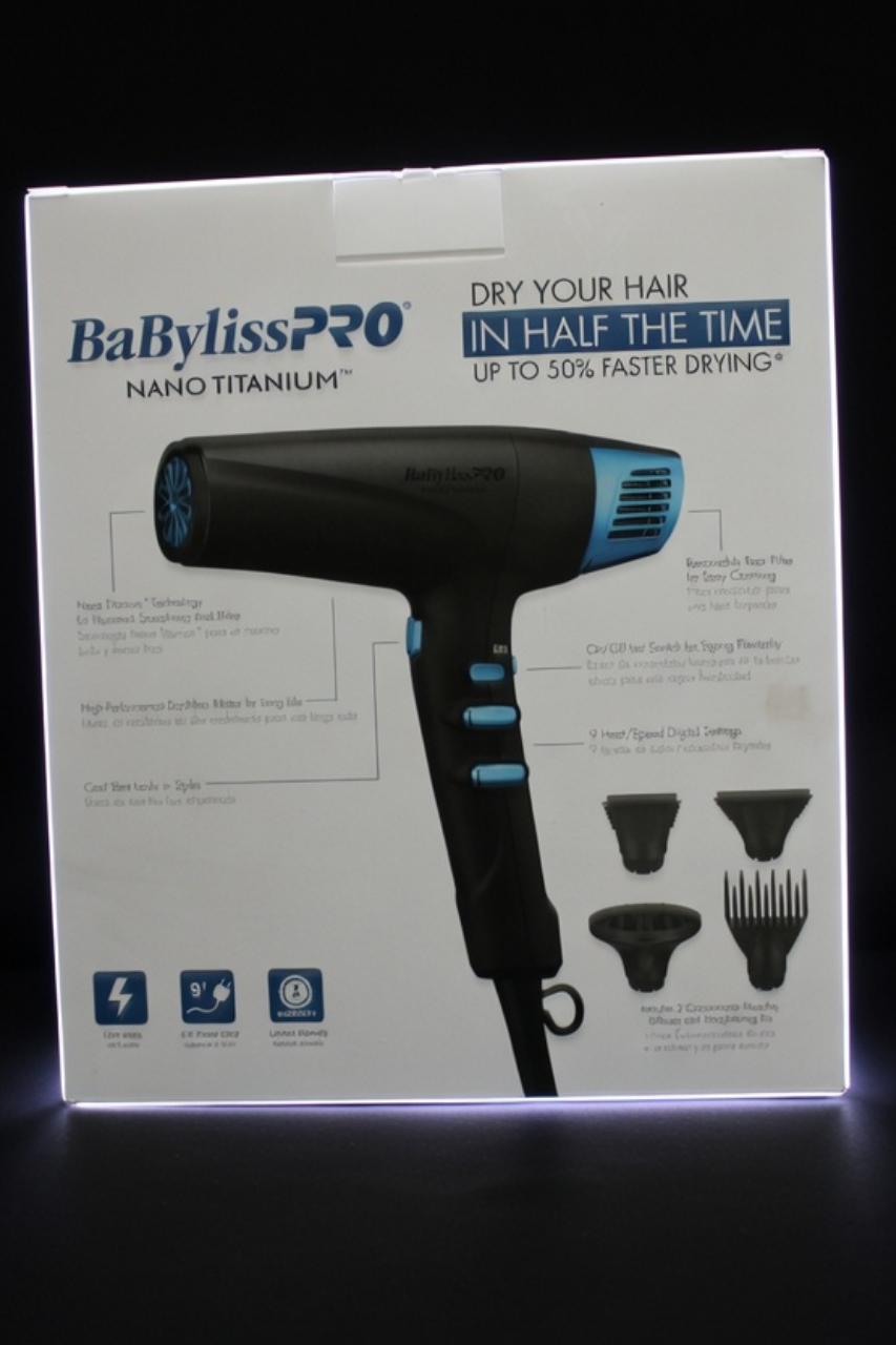 Secador Profesional BaBylissPRO Nano Titanium - High-Speed Dual Ionic Dryer (Black & Blue Edition)