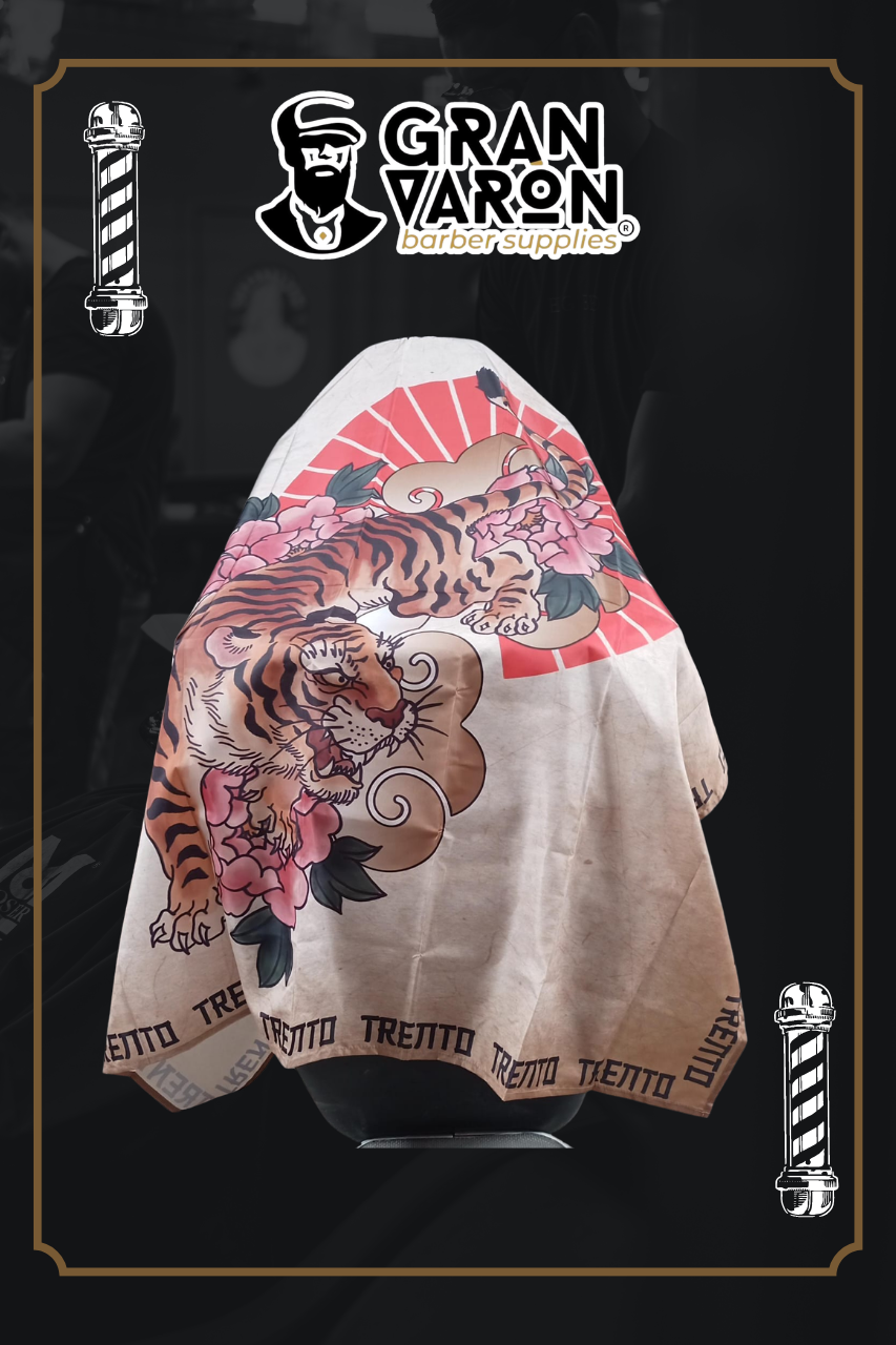 Capa de Barbero Profesional - Edición Oriental Tiger & Sakura Art