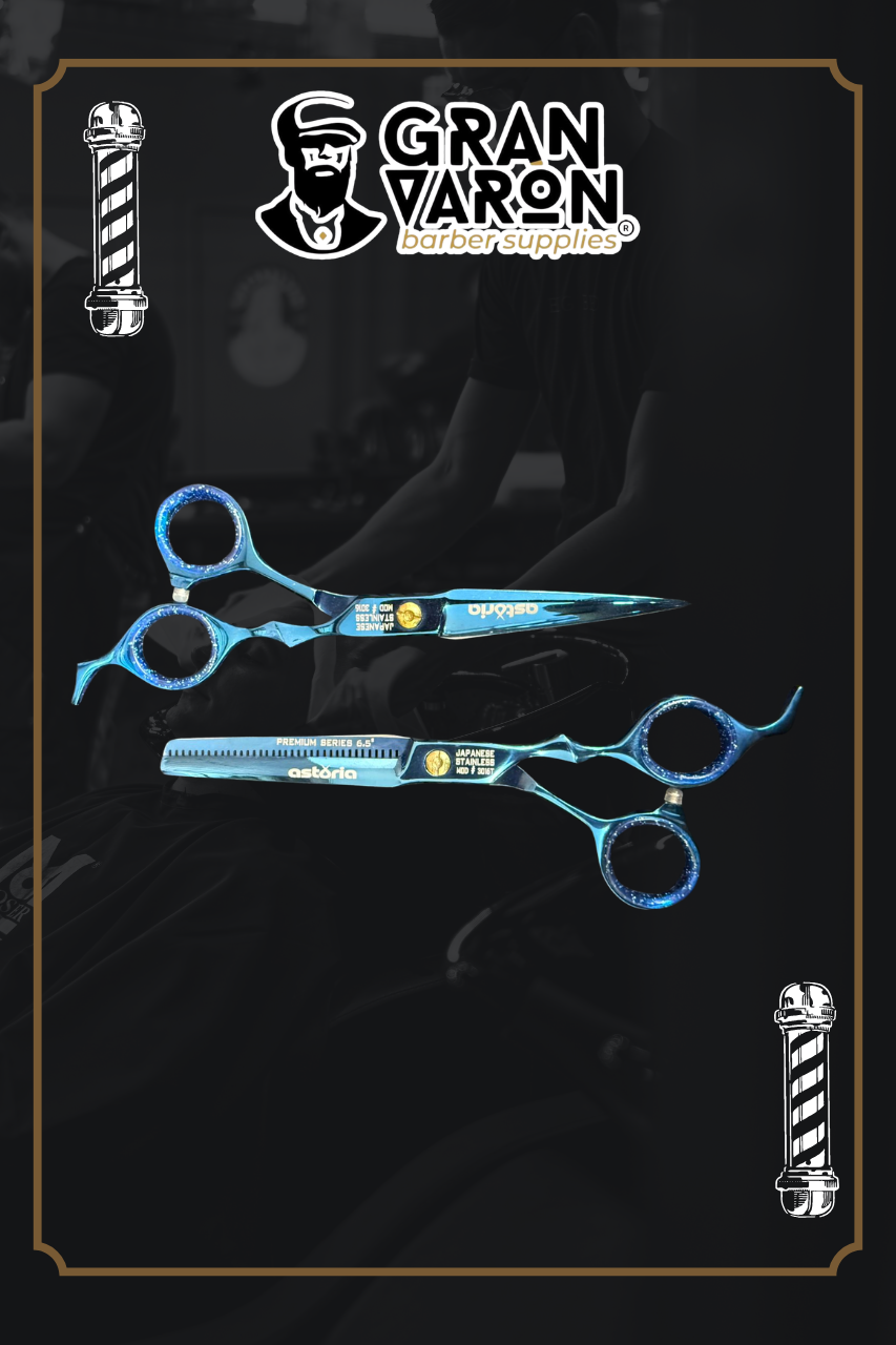 Set de Tijeras Profesionales Astoria - Premium Series 6.5" Deep Blue Edition