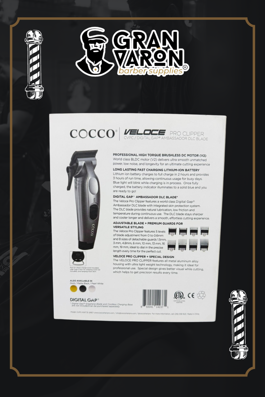 Máquina Clipper Profesional Cocco Veloce – Digital Gap & Graphene Blade