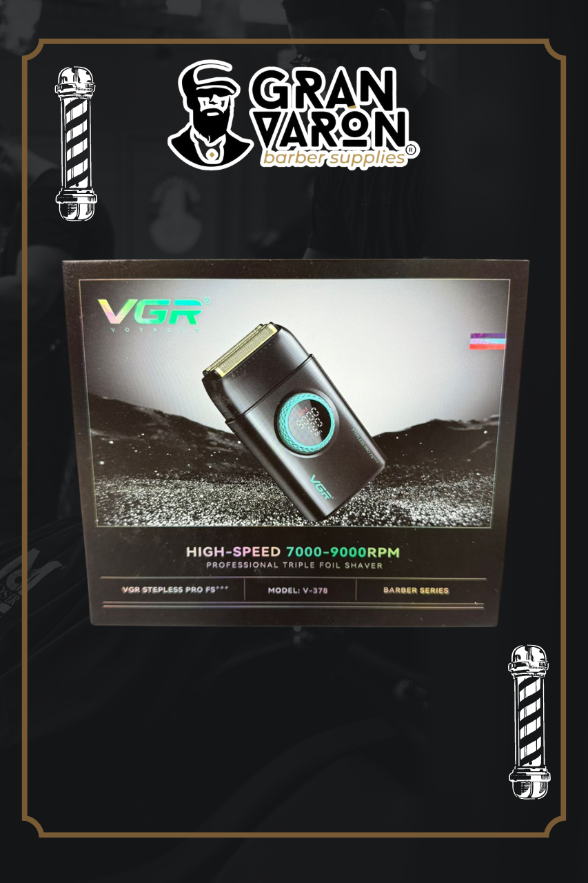 Rasuradora Profesional VGR V-378 Stepless Pro FS: Triple Hoja y Motor Ajustable (7000-9000 RPM)