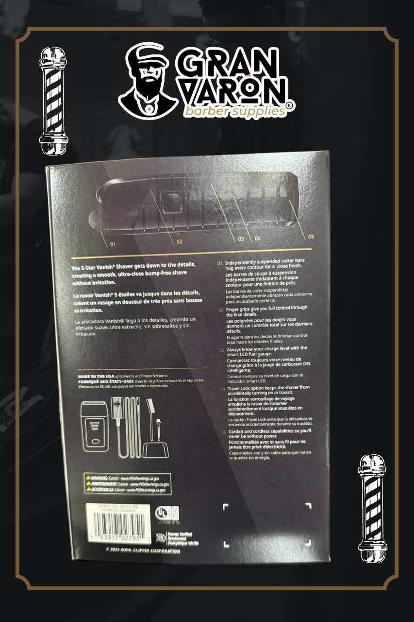 Wahl Professional 5 Star Series: Afeitadora Vanish – Rasurado Preciso e Hipoalergénico