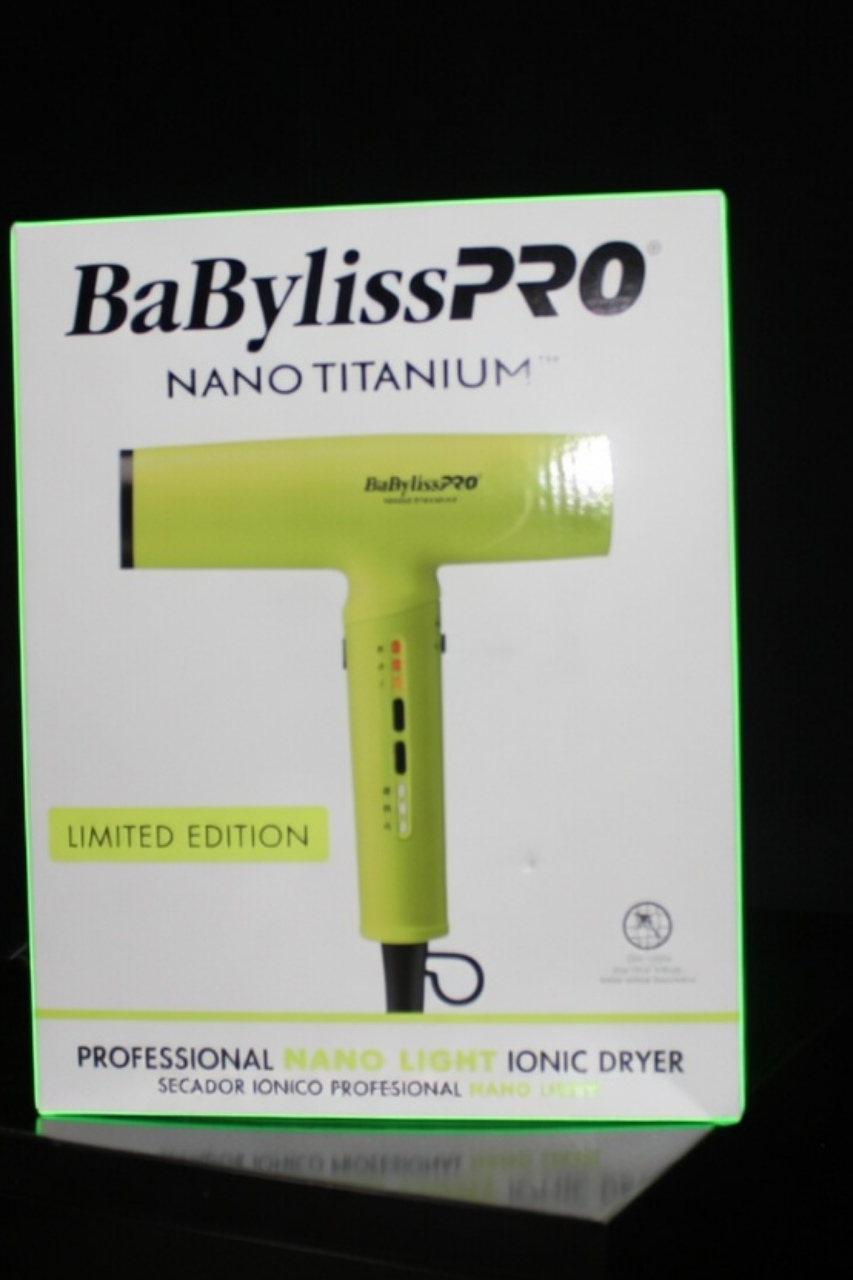 Secador Profesional BaBylissPRO Nano Light Ionic Dryer - Edición Limitada Green Neón con Tecnología Nano Titanium