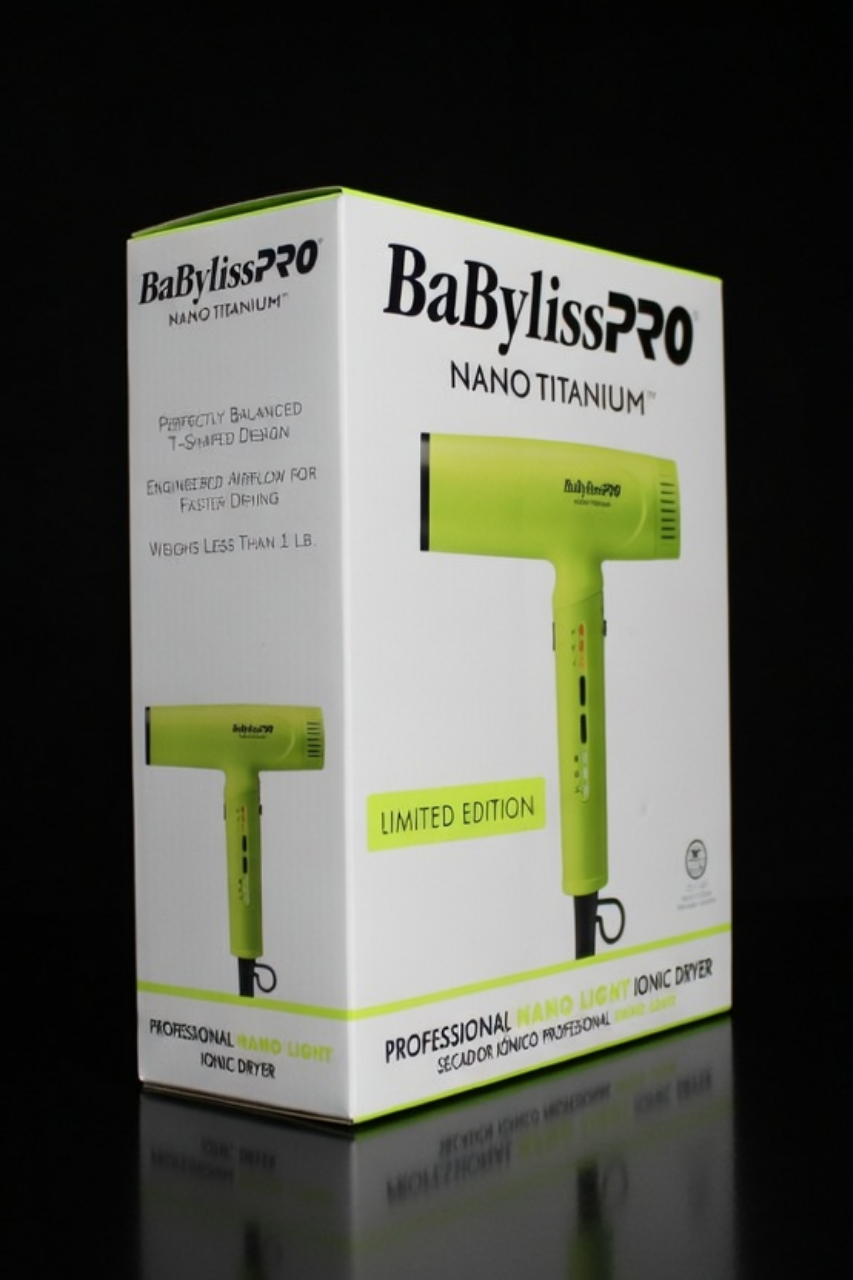 Secador Profesional BaBylissPRO Nano Light Ionic Dryer - Edición Limitada Green Neón con Tecnología Nano Titanium