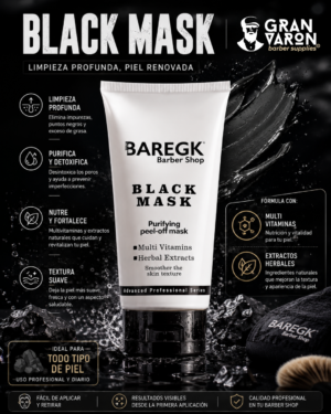 157 Mascarilla Negra BAREGK Barber Shop - Black Mask Purifying Peel-Off