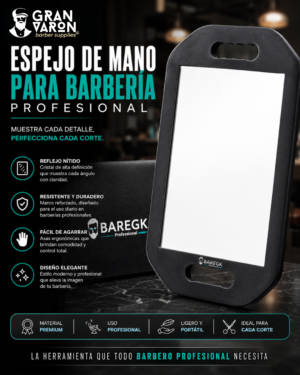 160 Espejo de Mano para Barbería Profesional