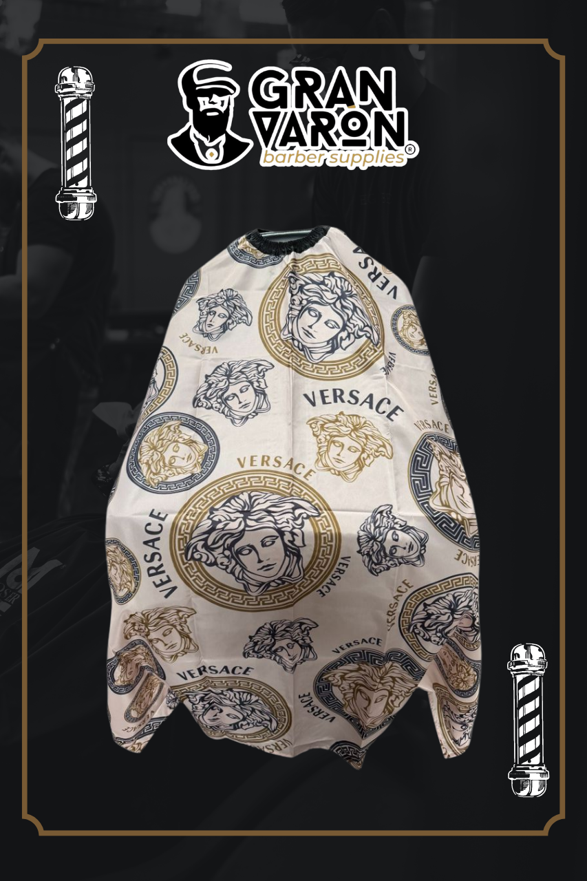 Capa de Barbero Profesional - Edición Luxury Medusa & Versace Pattern