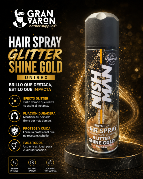 179 Nish Man Pro-Mech Hair Spray Glitter