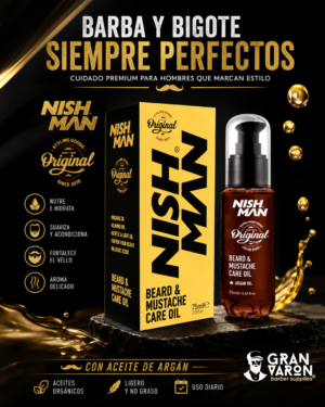 180 Nishman Beard & Mustache Care Oil - Aceite Acondicionador Premium (75ml)