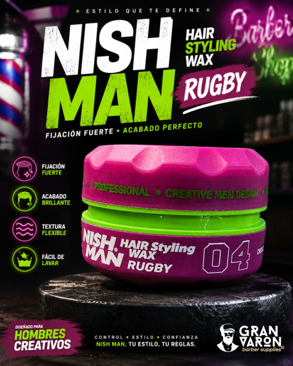 183 Nishman Hair Styling Wax 04 Rugby - Cera de Peinado Mate (150ml)