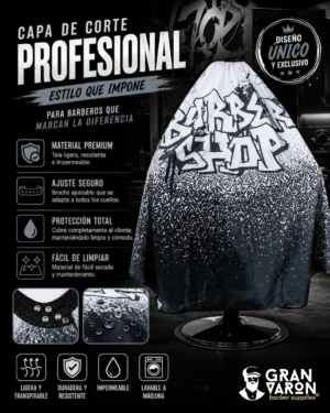 184 Capa de Barbería Profesional - Edición "Graffiti Fade" | Diseño Barber Shop Urban Art