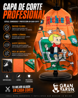 188 Capa de Barbero Profesional - Edición Vintage Richie Rich Comic Cover