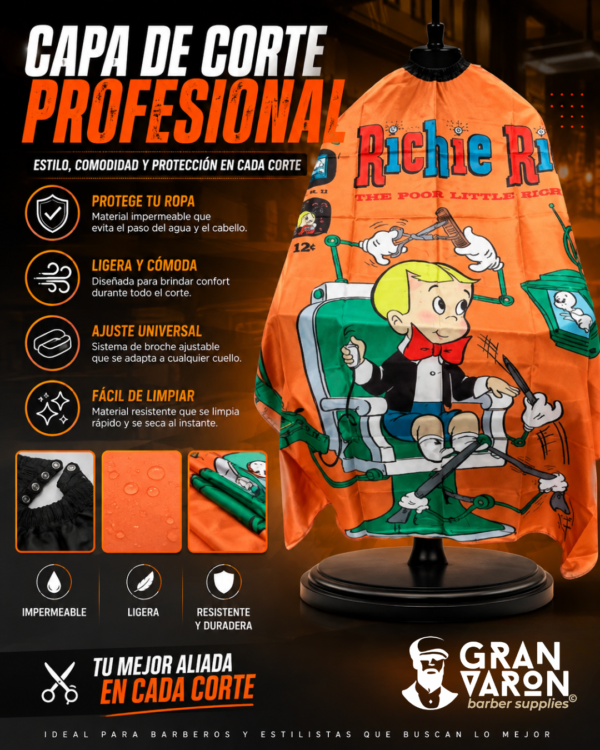 188 Capa de Barbero Profesional - Edición Vintage Richie Rich Comic Cover