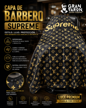 19 Capa de Barbero Profesional - Edición Brown & Gold Luxury Monogram