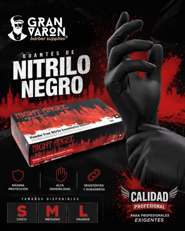 Guantes de Nitrilo Negro Night Angel