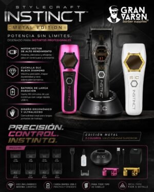 2 Clipper Profesional StyleCraft Instinct Metal Edition - Motor Vectorial y Carcasa Metálica