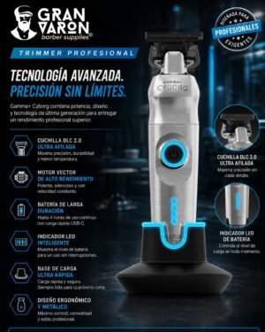 2 Trimmer Profesional Gamma+ Cyborg – Terminadora de Metal con Motor Digital Brushless