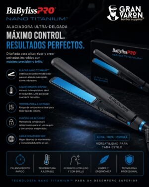 2 Alaciadora Ultra-Delgada BaBylissPRO Nano Titanium – 1" (25 mm) Edición Limitada