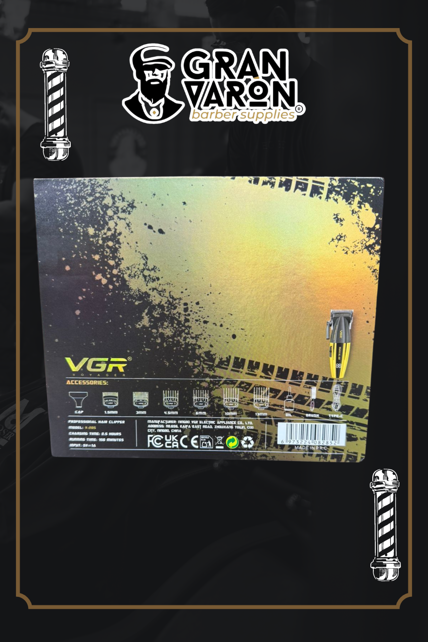 Máquina de Cortar Cabello Profesional VGR V-285 Muscular C1 - 9000 RPM y Motor Magnético