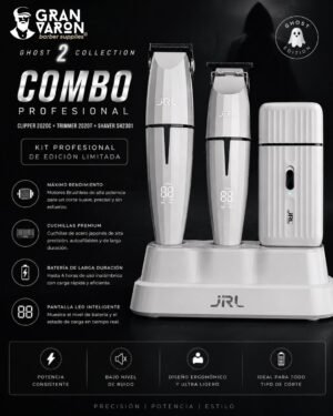 2 Combo JRL Ghost 2 Collection – Kit Profesional: Clipper 2020C, Trimmer 2020T y Shaver SH2301