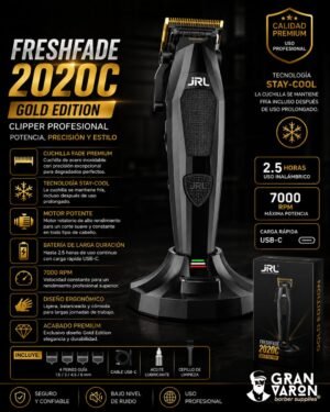 2 Máquina de Corte JRL Onyx Diamante Professional Hair Clipper – Motor Rotativo y Tecnología Cool Blade