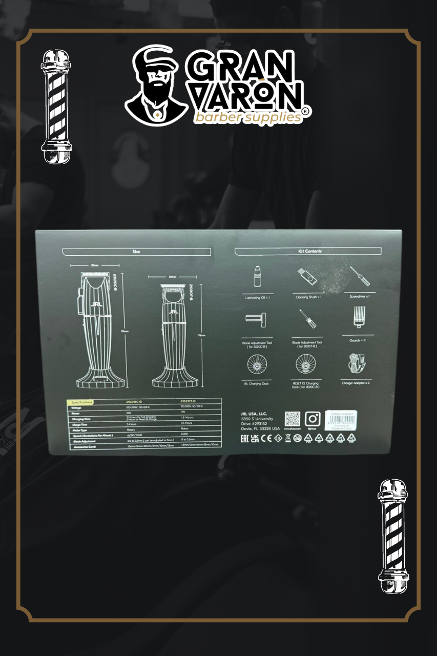 Combo JRL Ghost Edition: Máquina de Corte 2020C-B + Trimmeadora 2020T-B – Kit Profesional de Edición Limitada