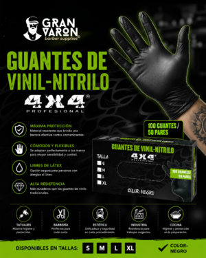 20 Guantes de Vinil-Nitrilo 4X4 Profesional