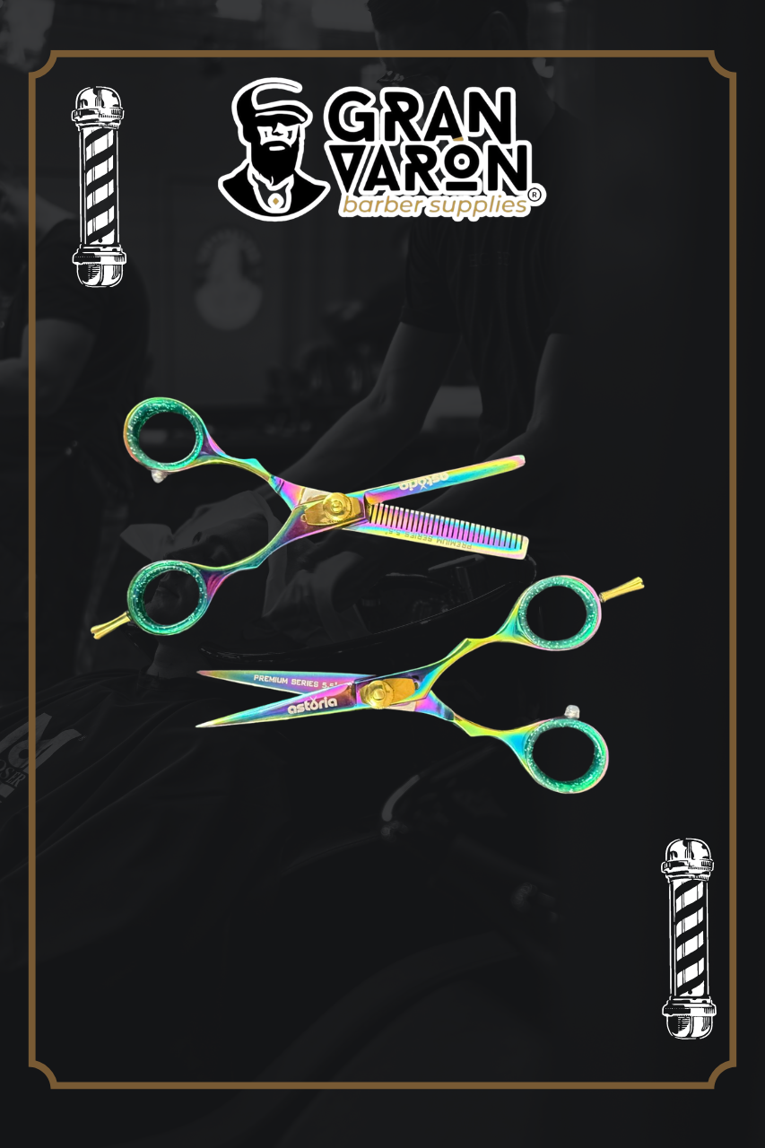 Set de Tijeras Profesionales Astoria - Premium Series 5.5" Rainbow Gold Edition