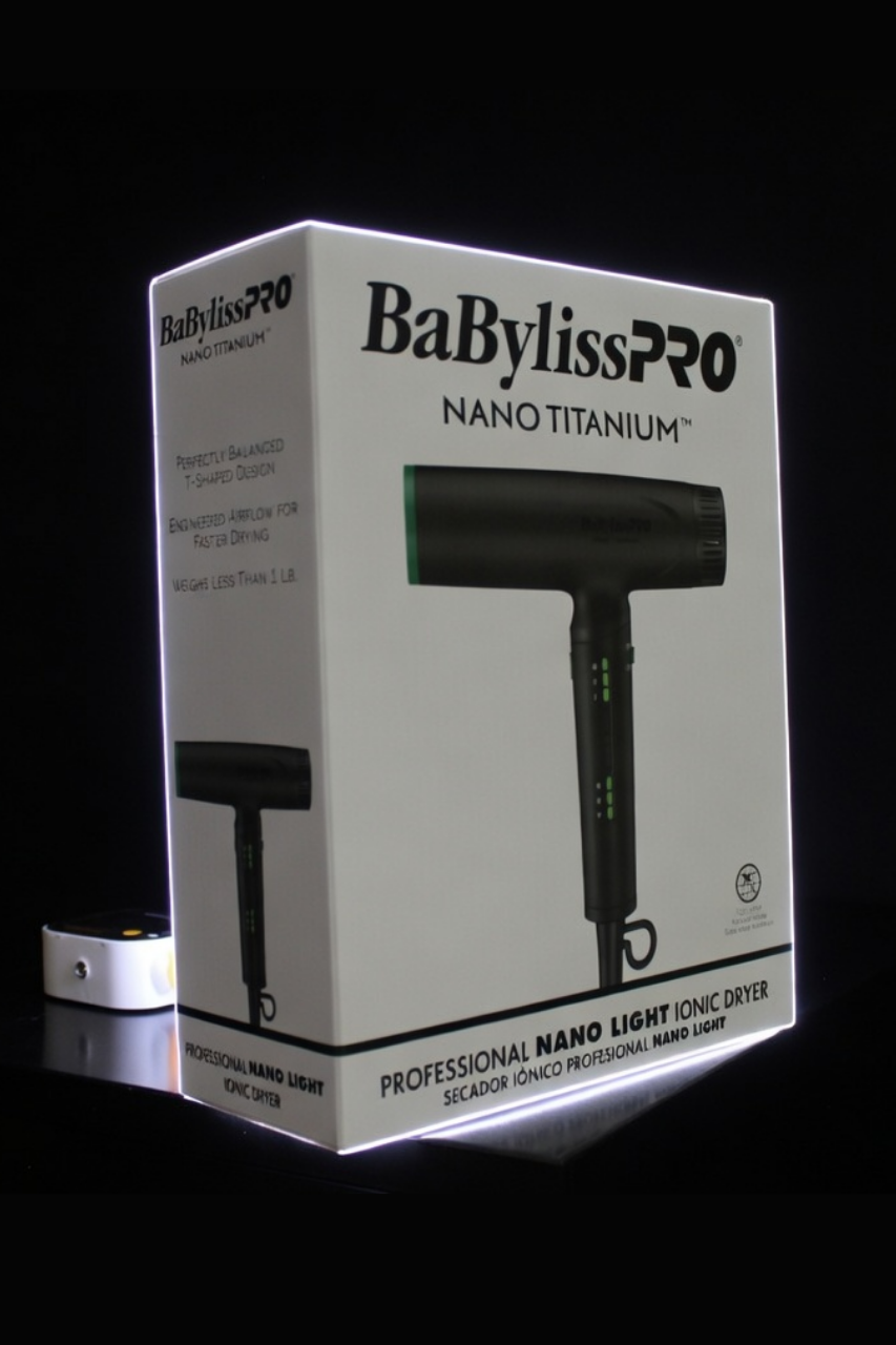Secador Profesional BaBylissPRO Nano Light Ionic Dryer - Ultra Ligero con Tecnología Nano Titanium (Black & Green Edition)